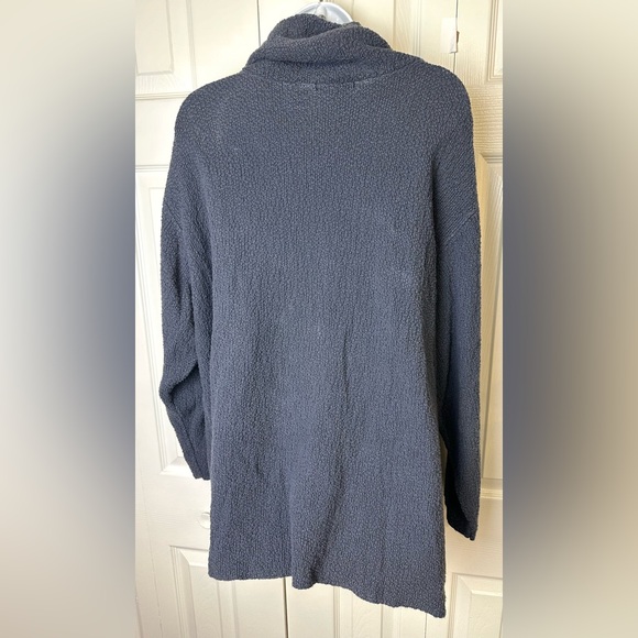 MARGARET WINTERS Cowl Neck Sweater Gray Textured Knit Cotton USA Plus Size Grey - Picture 4 of 8